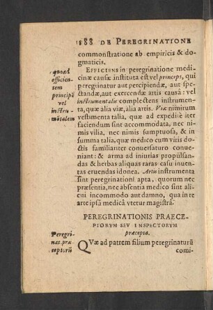 Peregrinationis Praeceptorum Seu Inspectorum praecepta.