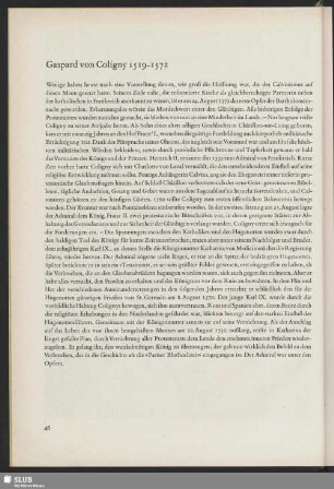 Gaspard von Coligny 1519-1572
