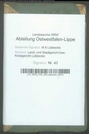 Ablösungsrezess des Frucht- und Blutzehnten in den Gemeinden Eininghausen und Börninghausen