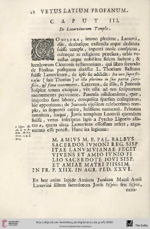Caput III: De Lanuvinorum Templis