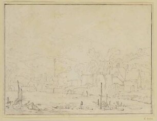 Gebirgslandschaft mit Dorf