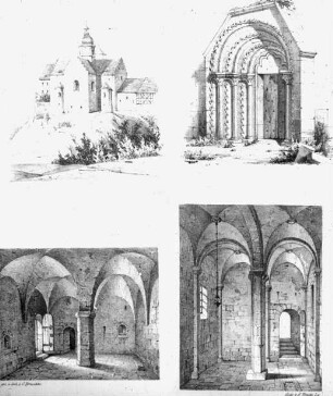 Goseck, Rekonstruktion der ehem. Benediktiner-Klosterkirche, Aussenansicht und Krypta