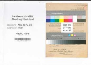 Entnazifizierung Hans Nagel , geb. 31.03.1893 (Zahnarzt)