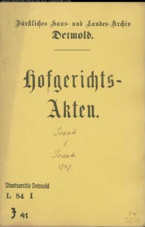 Isaak, Joseph und Salomon in Lübbeke gegen Aron Isaak in Lemgo - Wechselklage