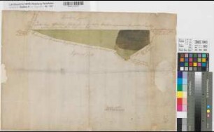 Ueffeln (Bramsche) - Püsselbüren (Ibbenbüren) strittige Grenze 2.H. 18.Jh. 100 Ruten = 6,2 cm 40 x 58 kol. Zeichnung KSM Nr. 79