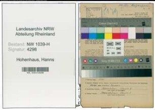 Entnazifizierung Hanns Hohenhaus , geb. 17.06.1904 (Ingenieur)