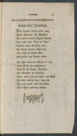 Gebet eines Jünglings