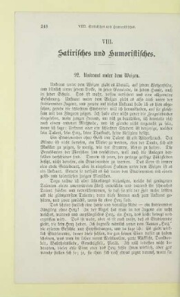 VIII. Satirisches und Humoristisches