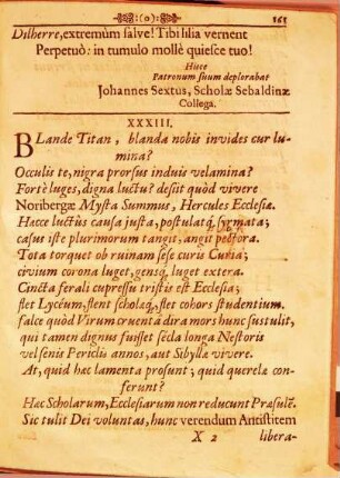 [Post morbum, cantu, dum gestio, in Aede Sebaldi, ...]
