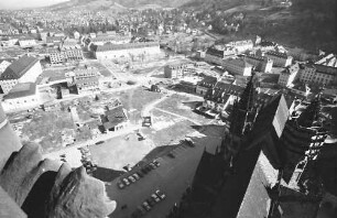 Freiburg: Blick vom Münster; Querschiff des Münsters