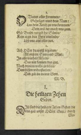 I. Die heiligen Zehen Gebot.