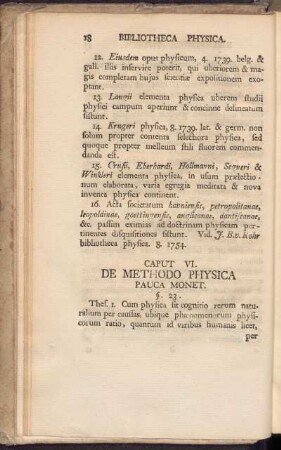 Caput VI. De Methodo Physica Pauca Monet