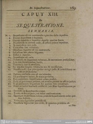 Caput XIII. De Sequestratione