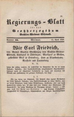 Nr. 10 : 15. April 1848