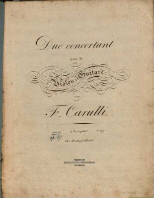 Duo concertant pour le violon et guitare : Oeuv. 27
