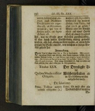 Titulus XXX. Quibus modis tollitur obligatio.
