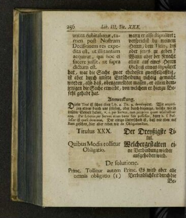 Titulus XXX. Quibus modis tollitur obligatio.