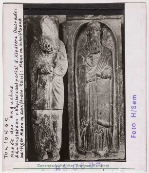 Toulouse: Augustinermuseum, Statuen des Kapitelsaalportals der Daurade, Apostel oder Propheten