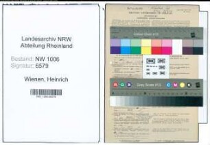 Entnazifizierung Heinrich Wienen , geb. 06.02.1889 (Arbeiter)
