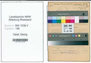 Entnazifizierung Georg Varel , geb. 19.02.1903 (Bahnbeamter)