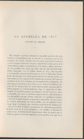 La asamblea de 1813 : Sesiones de febrero