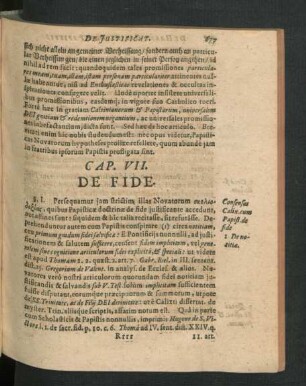 Cap. VII. De Fide.