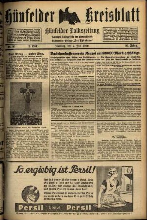 Zweite Ausgabe vom Samstag, den 05. Juli 1930.