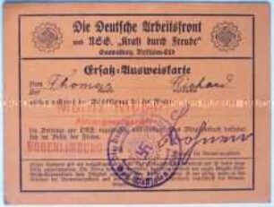 Mitgliedskarte der Deutschen Arbeitsfront