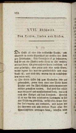 XVII. Abschnitt. Von Erbsen, Linsen und Wicken.