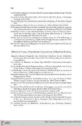 Hilfsmittel: Lexika, Wörterbücher, Verzeichnisse, Online-Datenbanken
