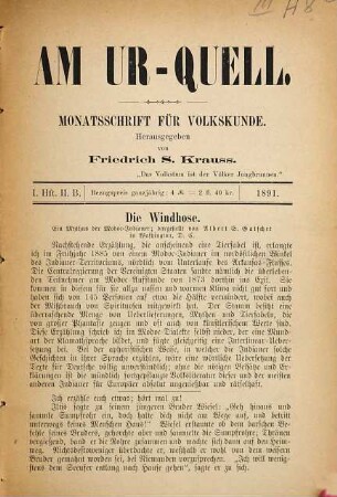 Am Ur-Quell : Monatschrift für Volkskunde. 2. 1891