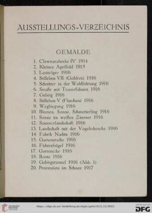 Gemälde (Nr. 1-61)