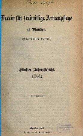 Jahresbericht .... 5. 1873 (1874)