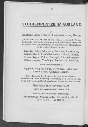 Studienplätze im Ausland