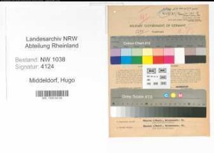 Entnazifizierung Hugo Middeldorf , geb. 09.03.1898 (Bankbeamter)