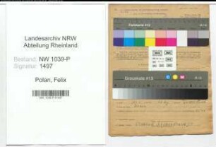 Entnazifizierung Felix Polan , geb. 15.08.1900 (Bergmann)