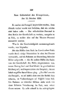 Zum Geburtsfest des Kronprinzen, den 15. October 1820