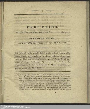 Pars Prior. Aurifodinarum Saxonicarum historiam sistens