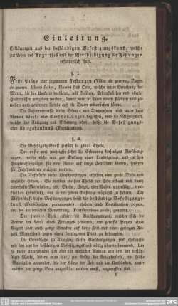 Einleitung. Erklärungen aus der beständigen Befestigungskunst, welche zur Lehre des Angriffes und der Vertheidigung der Festungen erforderlich sind