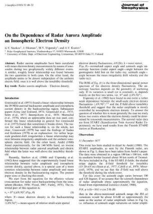 On the dependence of radar aurora amplitude on Ionospheric electron density
