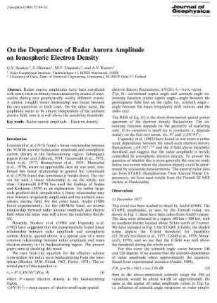 On the dependence of radar aurora amplitude on Ionospheric electron density