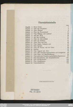 Übersichtstabelle.