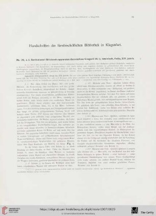 Handschriften der fürstbischöflichen Bibliothek in Klagenfurt