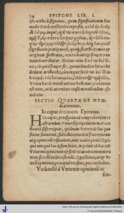 Sectio Quarta de Mundi aeternitate.