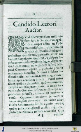 Candido Lectori Auctor.