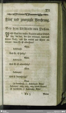 Fünf und zwanzigste Verehrung