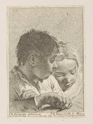 Kopfstudie eines Jungen und eines Mädchens (Piazzetta, Jungwierth, Köpfe, 9)