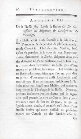Article VII. De la Hesse sous Louis le Barbu & ses Successeurs les Seigneurs & Landgraves de Thuringe.