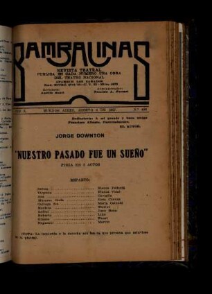 Nuestro pasado fue un sueño : pieza en 2 actos