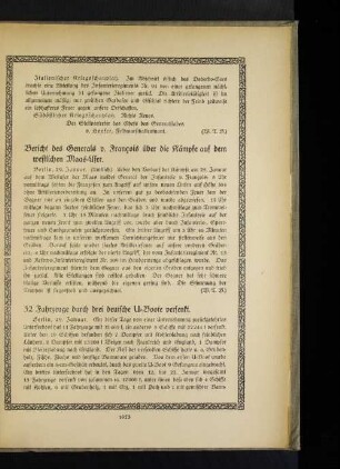 Bericht des Generals v. François über die Kämpfe auf dem westlichen Maas=Ufer.